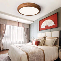 Plafonnier Fer Bois Noyer - Style Antique Moderne