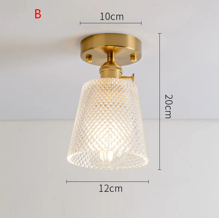Plafonnier Nordique Rétro Loft Vintage Moderne - Abat-jour en Verre