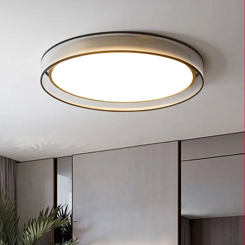 Plafonnier LED rond design et élégant avec lanternes Jianmei hall en tissu de cuivre