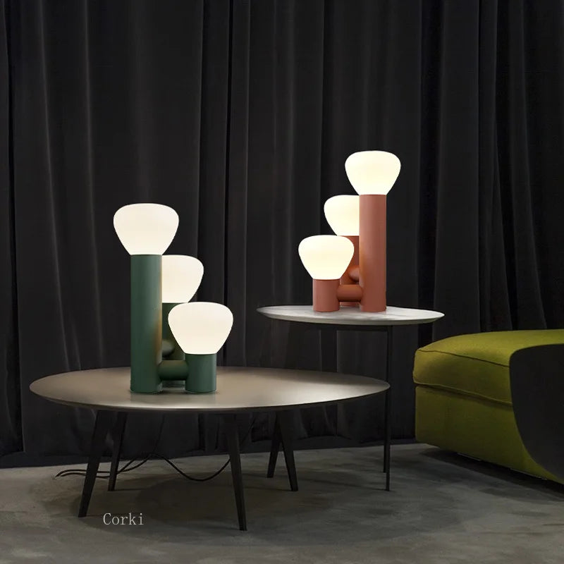 Lampe de Table Nordique Design LED en Fer et Verre