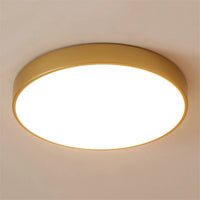 Plafonnier LED Ultra-mince Or 5 cm, Design Moderne, Télécommande - Idéal pour le Foyer et la Chambre