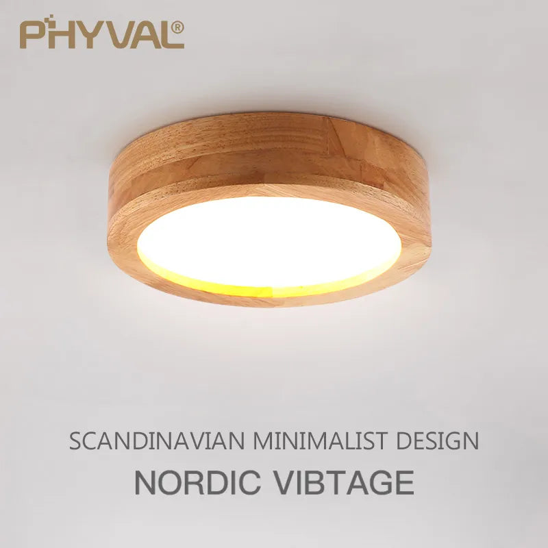 Plafonnier LED bois naturel modernité
