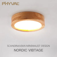 Plafonnier LED bois naturel modernité
