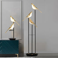 Design Lampe de Table LED Postmoderne en Placage Or Oiseau
