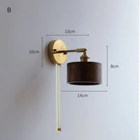 Applique murale nordique moderne en bois à led avec chaîne à tirer - Marque iwhd