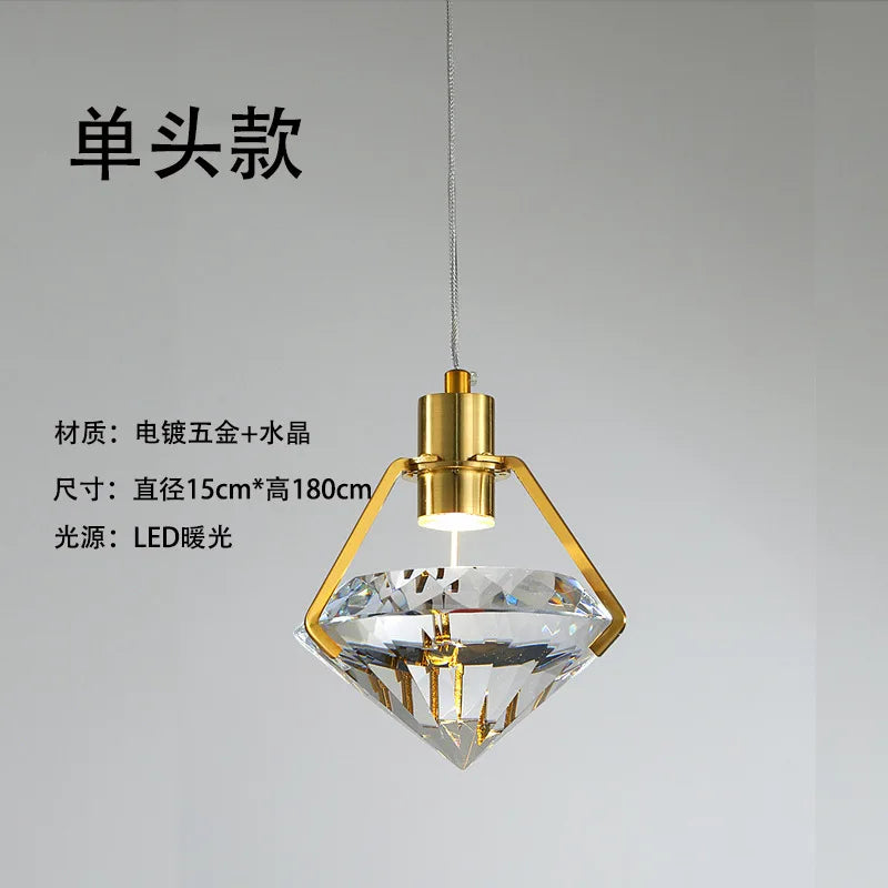 Lustre LED en cristal post-moderne pour une décoration créative.