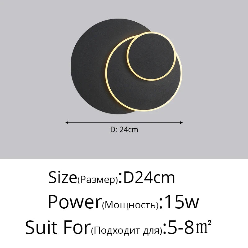 Applique murale post-éclipse solaire nordique moderne minimaliste
