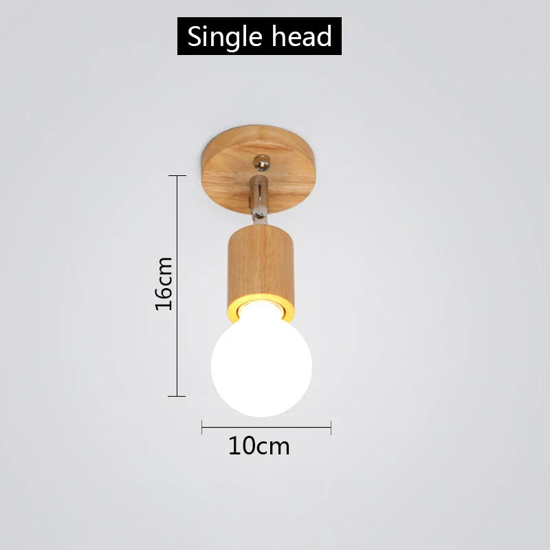 Plafonnier moderne en bois nordique avec LED pour intérieur
