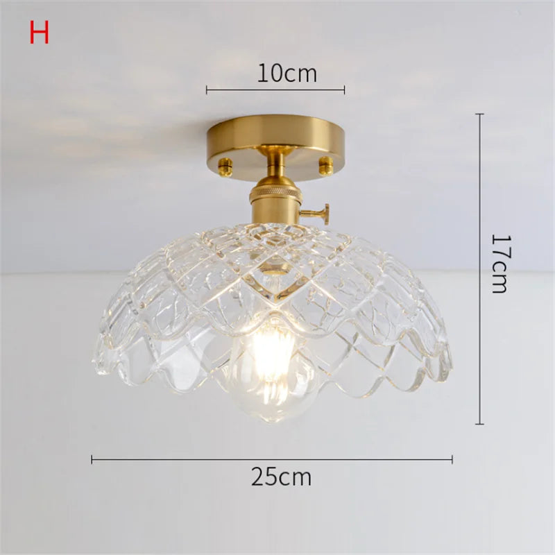Plafonnier Nordique Rétro Loft Vintage Moderne - Abat-jour en Verre
