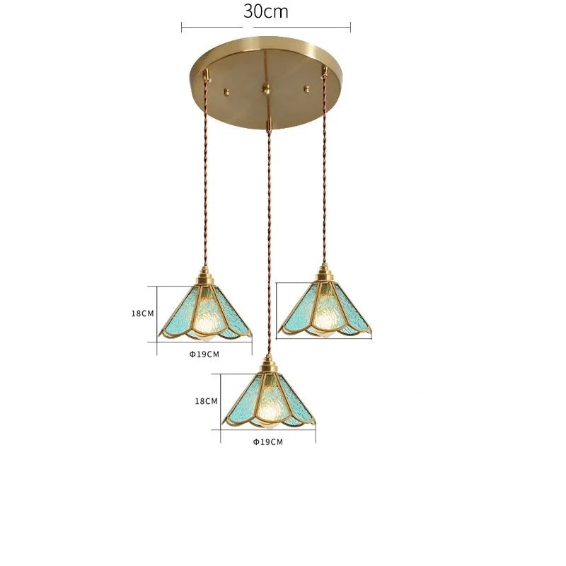 Suspension conique en verre - Élégance japonaise vintage