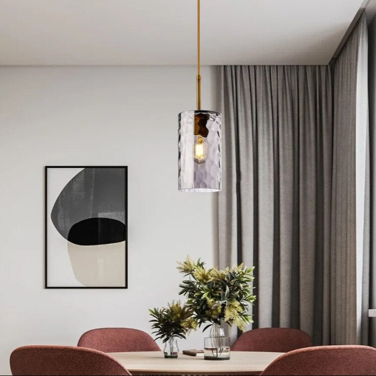 Suspension Raven en verre cylindrique