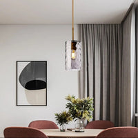 Suspension Raven en verre cylindrique