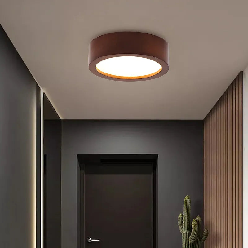 Plafonnier LED bois naturel modernité