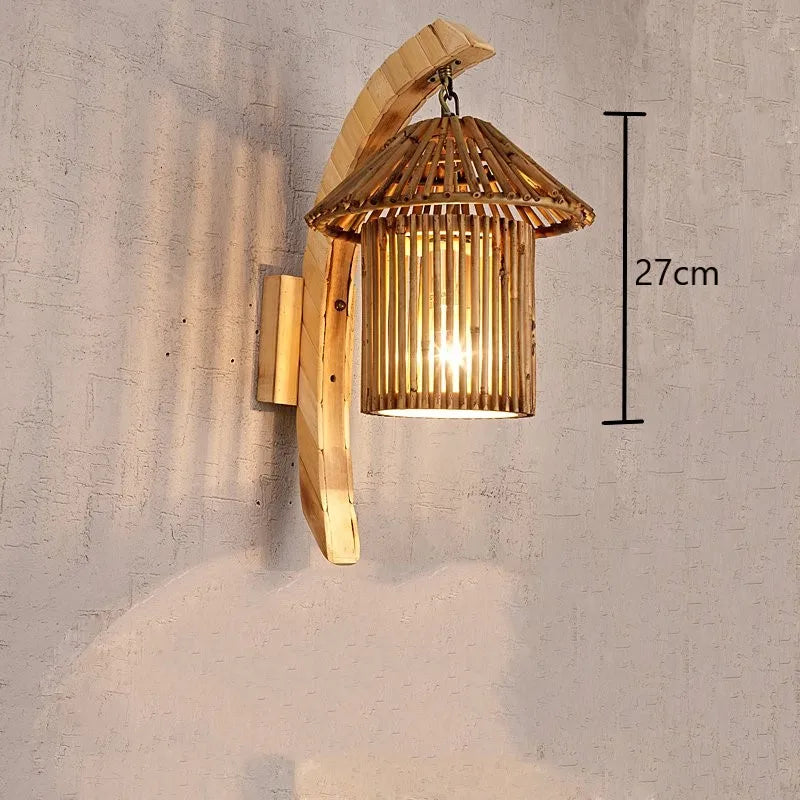 Applique murale rétro en bambou tissé - Édition japonaise