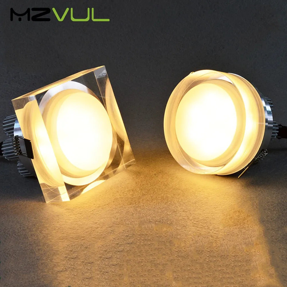 Spot LED en cristal encastré pour une décoration élégante de la maison