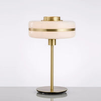 Suspension Dorée en Verre Laiteux
