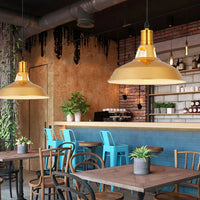 Suspension LED nordique rétro E27 - Lustre en fer forgé couleur or - Intérieur maison, salon, cuisine