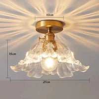 Lustre japonais en verre et laiton