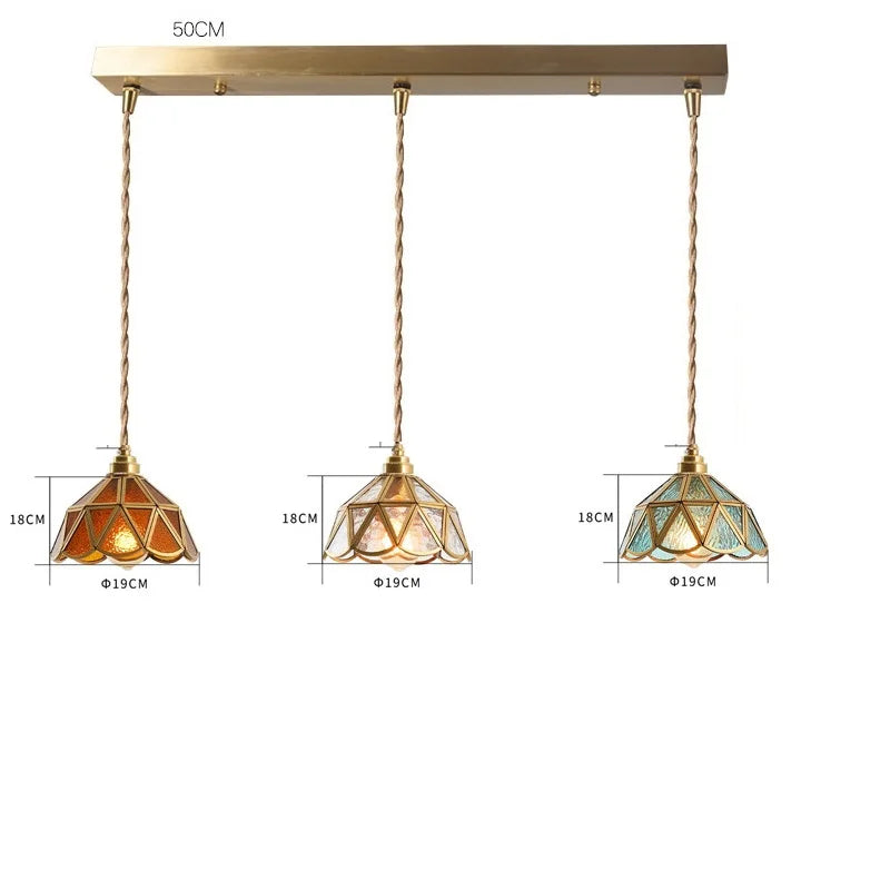 Suspension conique en verre - Élégance japonaise vintage