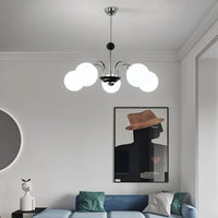 Lustre Nordique Blanc en Verre avec LED Suspendue
