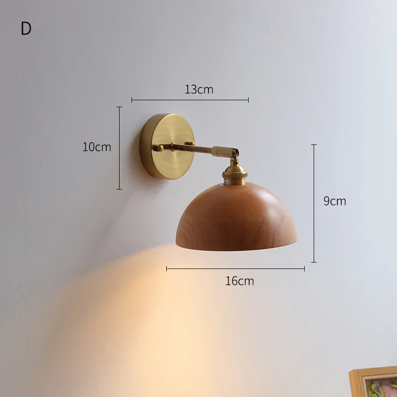 Applique murale nordique moderne en bois à led avec chaîne à tirer - Marque iwhd