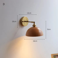 Applique murale nordique moderne en bois à led avec chaîne à tirer - Marque iwhd