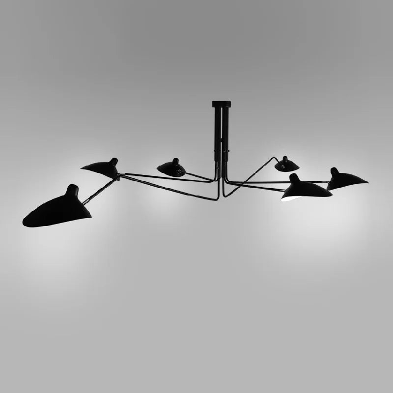 Lustre Araignée en Fer Nordique Industriel Vintage LED Éclairage