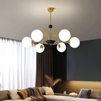 Lustre Nordique Blanc en Verre avec LED Suspendue