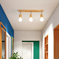 Plafonnier moderne en bois nordique avec LED pour intérieur