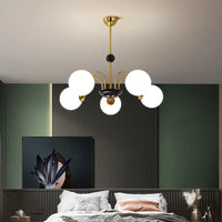 Lustre Nordique Blanc en Verre avec LED Suspendue