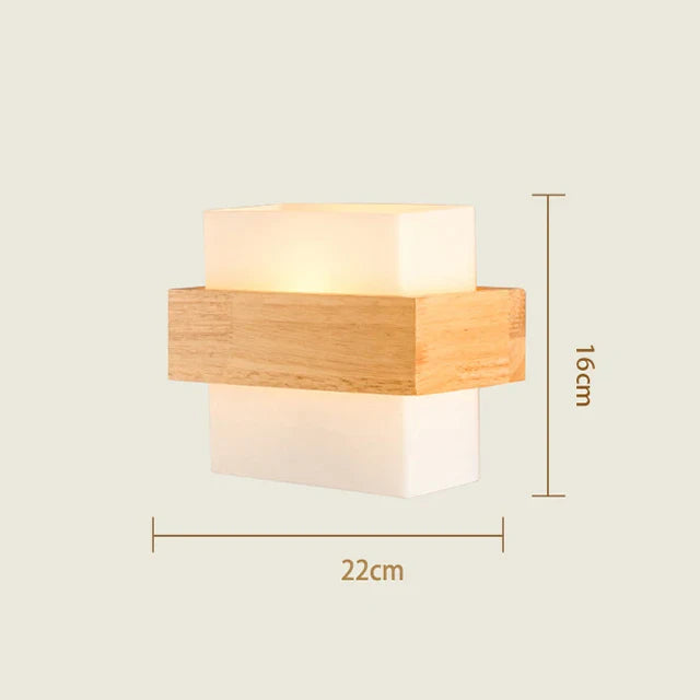 Applique murale design nordique bois-verre LED