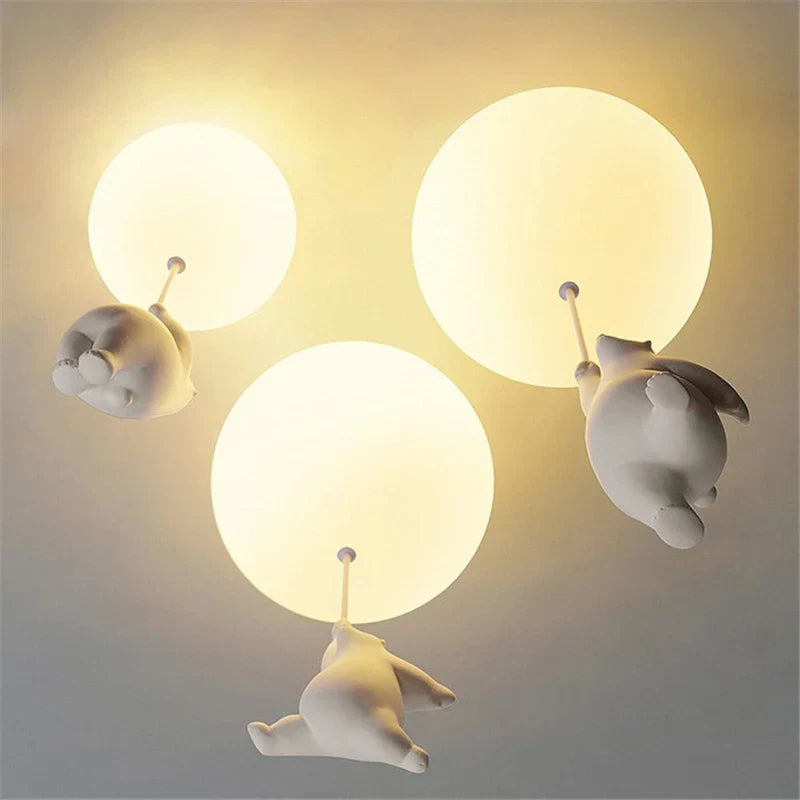 Plafonnier LED Ours Animé - Déco Chambre Enfants