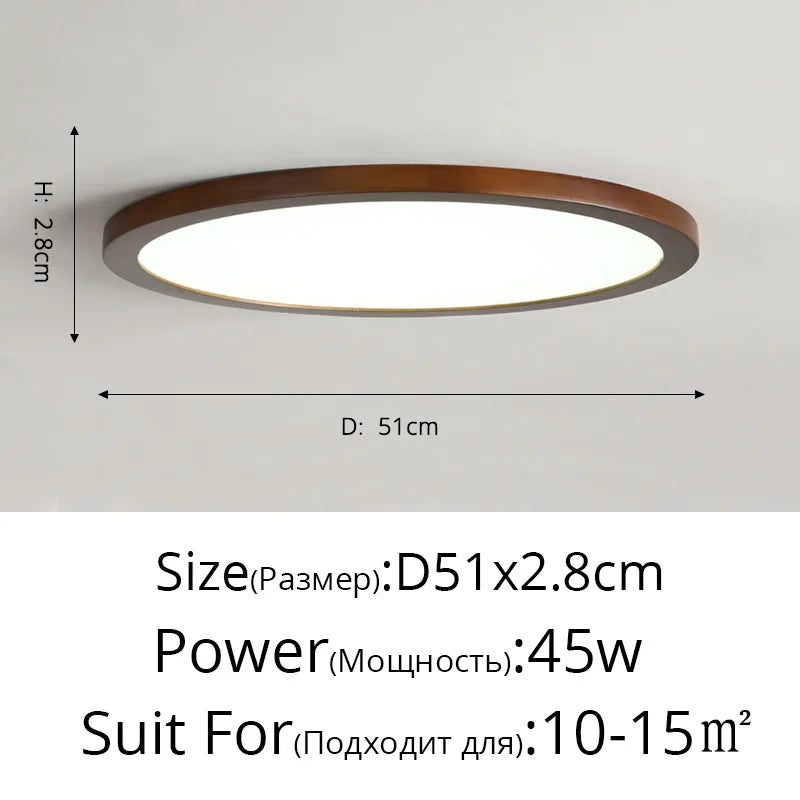 Plafonnier LED en bois authentique pour éclairage intérieur - Lumin'Wood