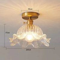 Lustre japonais en verre et laiton