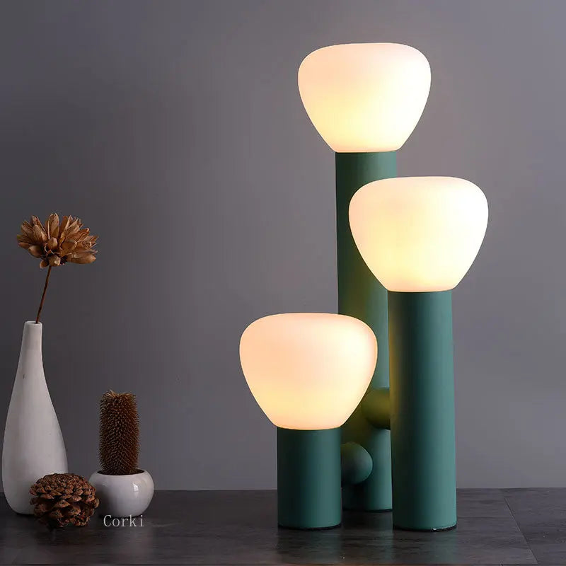 Lampe de Table Nordique Design LED en Fer et Verre