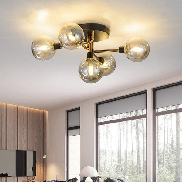 Lustre Gris Fumée Moderne pour Maison Intérieur