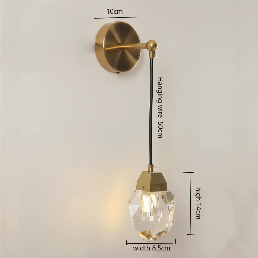 Applique Murale LED Nordique Diamant en Cristal