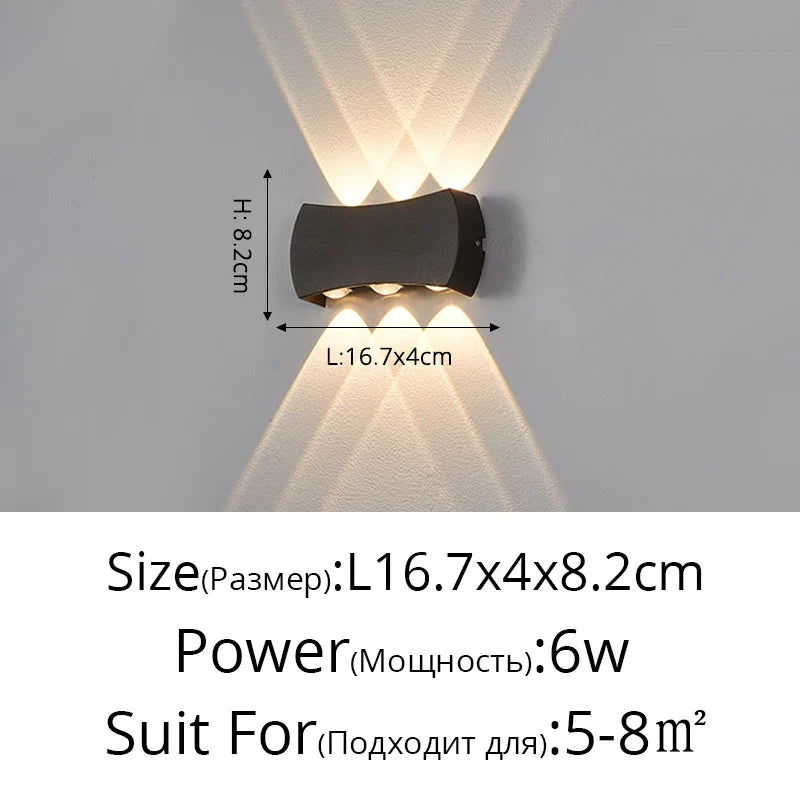 Applique murale LED Moderne et Imperméable pour Extérieur Minimaliste