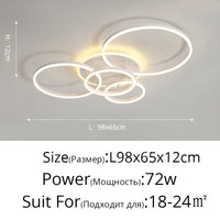 Lustre Noir Moderne avec Éclairage Variable