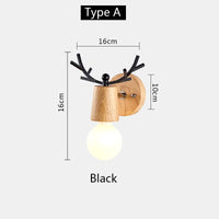 Applique murale LED en bois de style industriel pour hôtel de luxe