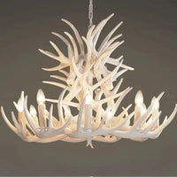 Lustre Rétro Résine Bois Marron Blanc - Idéal pour Salon, Restaurant, et Bar