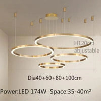 Lustre LED Moderne brossé avec Anneau Lumineux - Éclat Design