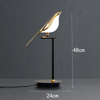 Design Lampe de Table LED Postmoderne en Placage Or Oiseau