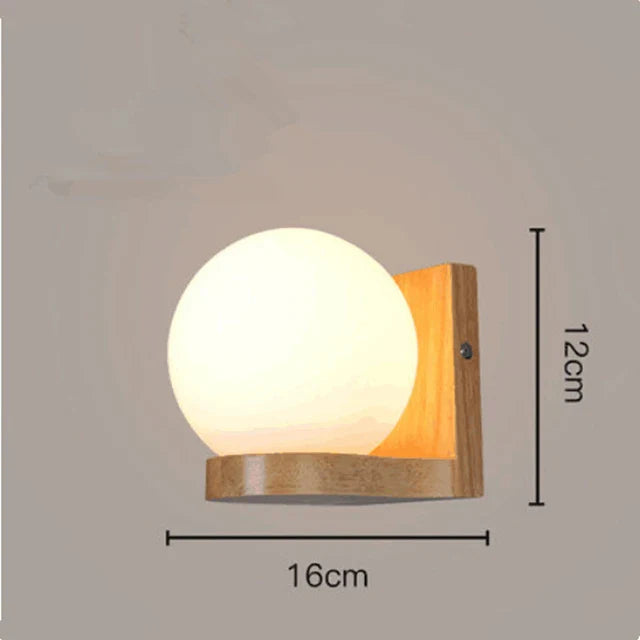 Applique murale design nordique bois-verre LED