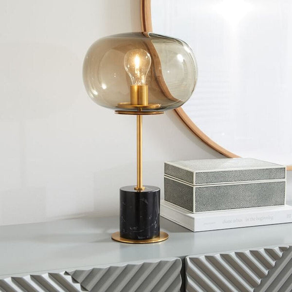 Lampe à poser "Bess" avec socle en marbre