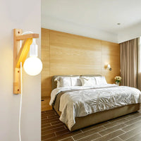 Applique murale en bois massif avec design créatif et câble minimaliste