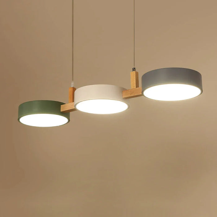 Lustre Nordique LED Moderne en Bois et Métal | Élégance Scandinave