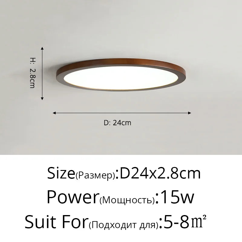Plafonnier LED en bois authentique pour éclairage intérieur - Lumin'Wood