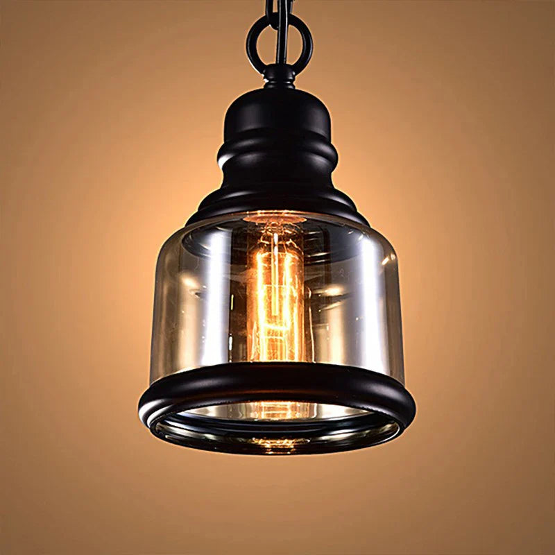 Suspension vintage en verre style industriel pour bouteille de vin