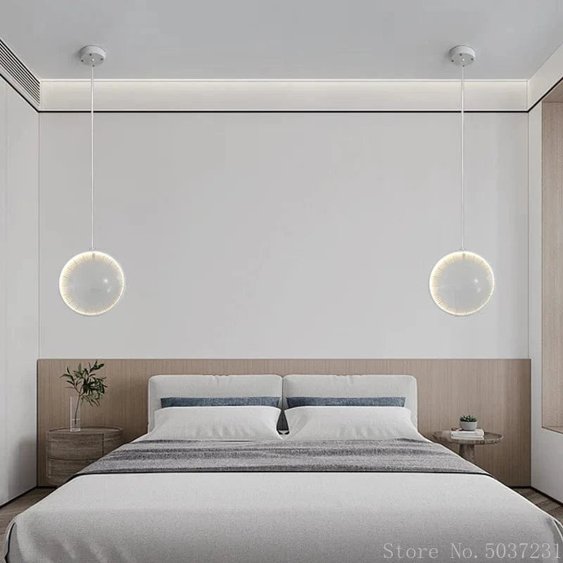 Lampe Suspendue Nordique Moderne en Verre Circulaire Décoratif